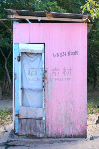 加勒比海地区,临时性厕所,杂物间,卫生间,圣文森特和格林纳丁斯,格拉纳达,粉色,垂直画幅,简单,图像