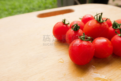 清新,组物体,樱桃番茄,木制,案板,素食,樱桃,营养品,西红柿,彩色图片