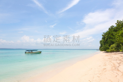 海滩,巴拿马,船,群岛,水平画幅,沙子,无人,夏天,户外