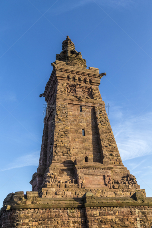 纪念碑,威廉二世,图林根州,垂直画幅,天空,绿色,蓝色,夏天,户外,建筑结构