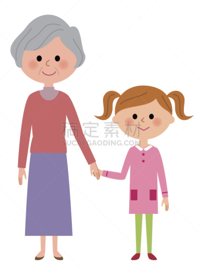 祖母,女孩,用鼻掘,家庭妇女,性别刻板印象,祖父,小学生,孙辈,老年男人,活力
