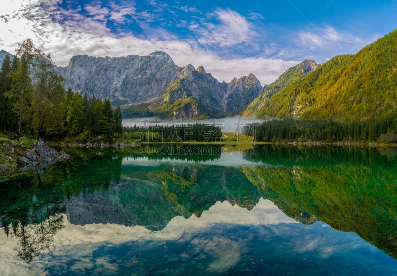 湖,山,风景,苏打,julian alps,意大利,水,天空,水平画幅,无人