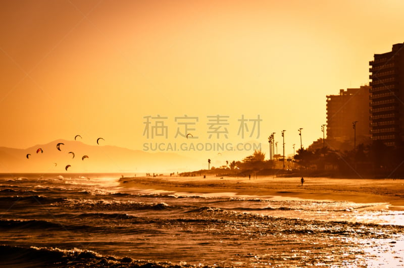 海滩,提吉卡 巴拉,南美,水,水平画幅,无人,夏天,户外,海浪,热带气候