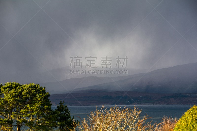 戈尔韦,班特里海湾,水平画幅,山,雪,无人,户外,山脊,科克郡,自然公园