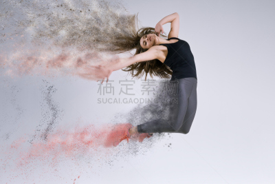冻结的,女人,活力,运动,波兰,体操,图像处理,一个人,迅速,青年女人