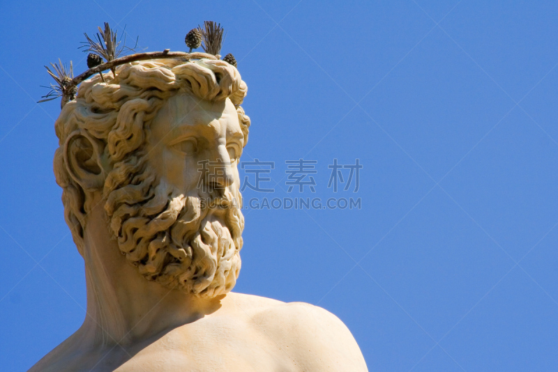 佛罗伦萨,人鱼喷泉,天空,水平画幅,蓝色,广场,肖像,户外,石材,石头