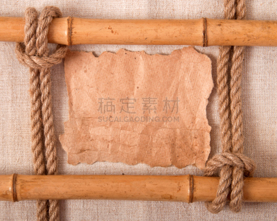 古老的,纸,挂在木架上,套索,超小号,留白,褐色,水平画幅,羊皮纸,水手