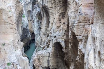 Rock formations in the river (Caminito del Rey, MÃ¡laga)