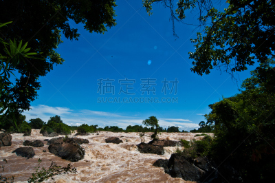 占巴塞,湄公河,最大,老挝,瀑布,亚洲,南,一个物体,自然美