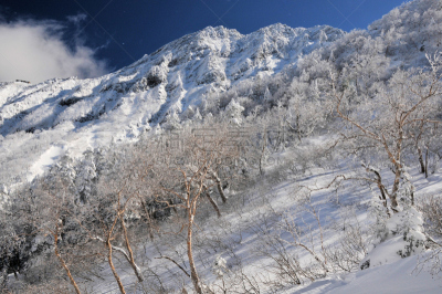 山,八岳山,自然,天空,水平画幅,巴岳山,雪,长野县,无人,蓝色