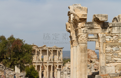 以弗所,水平画幅,无人,古老的,过去,爱奥尼亚海,考古学,阁楼,旅游