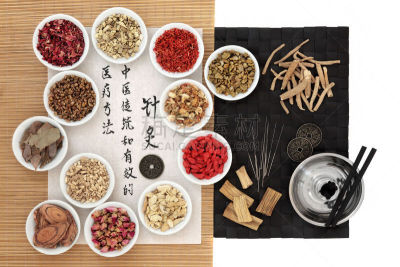 中医,针灸,艾灸,针灸针,汉字,水平画幅,无人,干花,健康,植物
