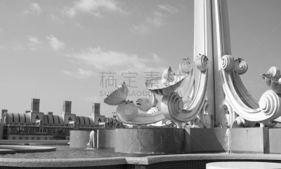 沙迦城市,纪念碑,沙迦酋长国,公园,水平画幅,无人,喷泉,鸟类,广场,城市