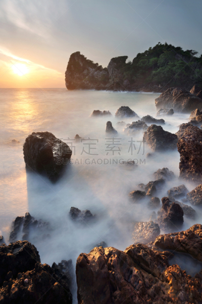 泰国,巴蜀,自然,风景,海滩,自然美,居住区,旅行者,旅行,日出