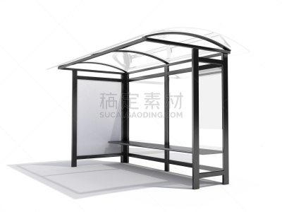 公共汽车站,三维图形,布告栏,忠告,白色背景,空的,背景分离,空白的