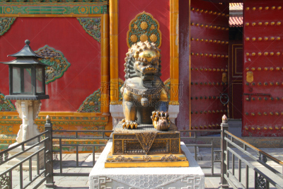 故宫,北京,志佐,青铜,灯笼,旅游目的地,水平画幅,无人,大门,门
