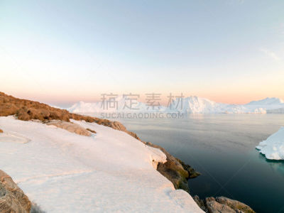 冰河,伊路利萨特,格陵兰,北极点,气候,水平画幅,雪,户外,北美,冬天