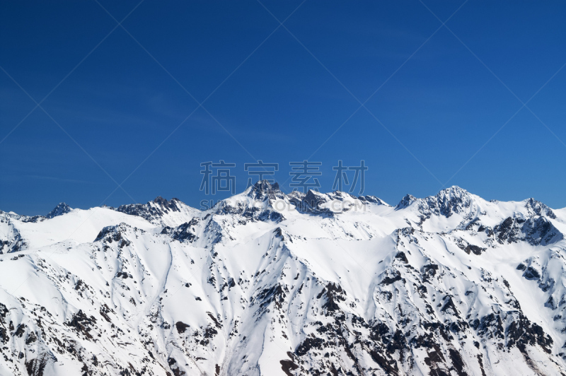 天空,雪,山,蓝色,日光,白昼,冷,美,水平画幅,云