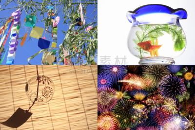 夏天,传统庆典,天空,水平画幅,夜晚,无人,日本,架子,材料,七夕节