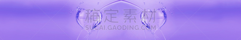 水,紫色,动物心脏,凹陷的,美,留白,水平画幅,形状,想法