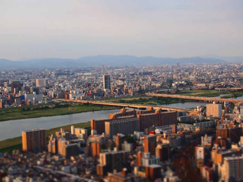 黄昏,大阪府,伦敦城,北岳山,梅田蓝天大厦,大阪市淀川,梅田,夏至,大阪市,办公室