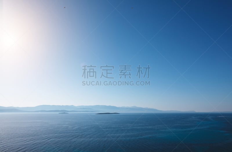 海洋,深的,蓝色,地平线,犹他,水,水平画幅,高视角,透视图