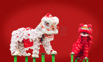 舞蹈,舞狮服装,狮子舞蹈,演出服,背景分离,平衡,中国,杆,舞者,高处