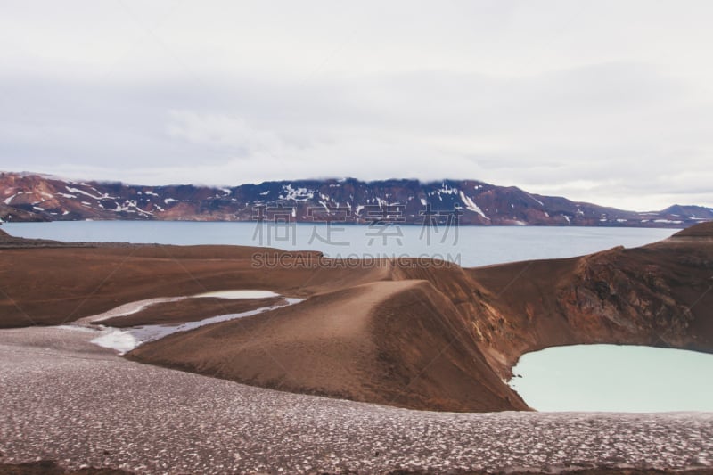 巨大的,湖,冰岛国,火山口,火山,两个物体,风景,eyjafjallajokull glacier,格里姆火山,巴达本加火山