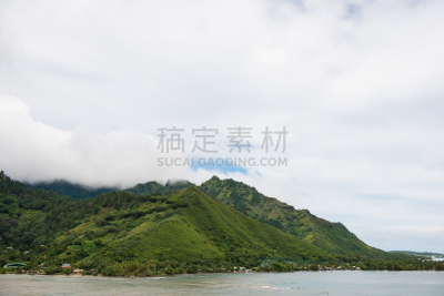地形,流动厕所,魔幻岛,茉莉雅岛,南太平洋,法属玻利尼西亚,度假胜地,水平画幅,无人,火山地形
