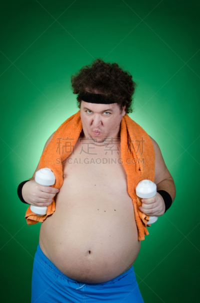 哑铃,男人,肥胖,重的,修改系列,垂直画幅,腹腔,男性,仅男人,仅成年人