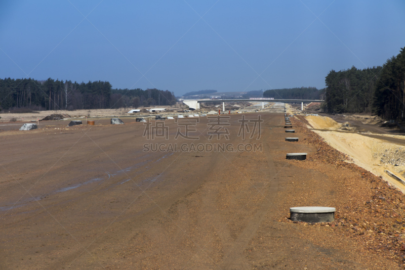 波兰,一级方程式赛车,建筑业,公路,粘土,壕沟,水平画幅,沙子,无人,泥土