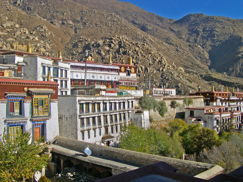 哲蚌寺,寺庙,传教士,纪念碑,灵性,古董,外立面,水平画幅,古典式,东亚
