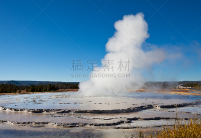 大泉间歇泉,黄石公园,下喷泉盆地,thermal park,间歇泉,自然,美国西部,美国,旅游目的地,水平画幅