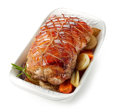 白色背景,烤猪肉,格子烤肉,嫩里脊排,胡萝卜,水平画幅,膳食,动物身体部位,锅