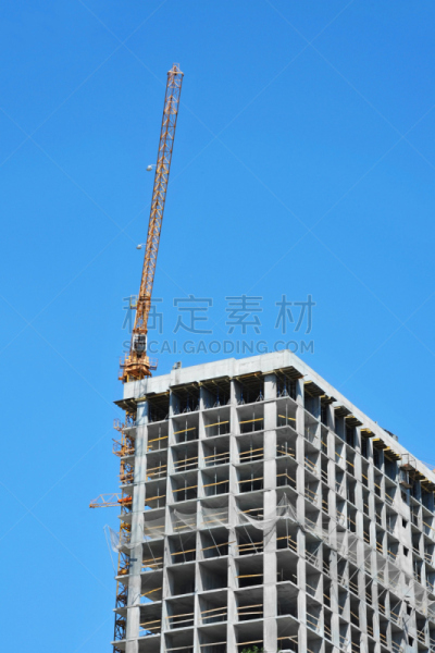 建筑工地,摩天大楼,起重机,垂直画幅,天空,新的,边框,户外,居住区,都市风景