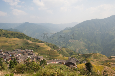 秋天,梯田,褐色,水平画幅,无人,户外,水稻梯田,龙脊梯田,稻田,田地