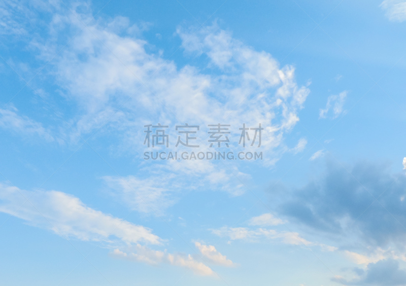 天空,蓝色,背景,留白,风,水平画幅,云,夏天,户外,云景