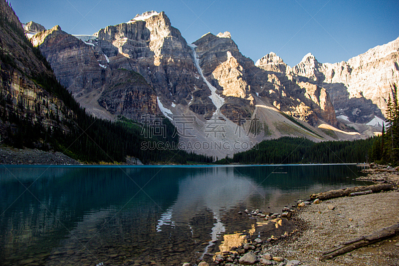 加拿大,梦莲湖,国内著名景点,环境,雪,湖,岩石,夏天,户外,天空