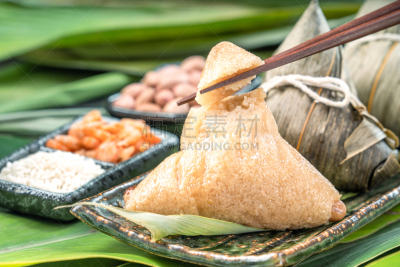 米,蒸菜,叶子,有包装的,特写,食品,成分,传统节日,饺子,留白
