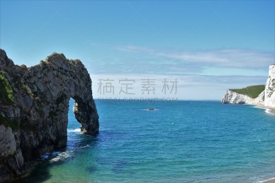 海岸线,多尔斯特,宁静,水平画幅,地形,无人,蓝色,英格兰,岩层,夏天