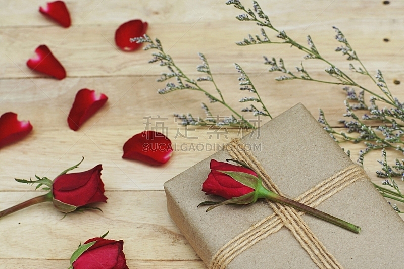玫瑰,环境保护,木制,礼物,情人节,包装纸,概念,留白,华丽的,花