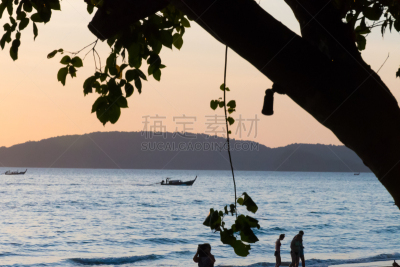 泰国,海洋,在上面,山,湖,背景,夏天,户外,莱雷海滩,天空