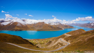 雪,湖,山,灵性,羊卓雍措,yamdrok yamtso,天空,美,水平画幅,无人