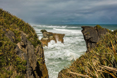 呼吸孔,新西兰,薄饼岩,punakaiki,帕帕罗瓦国家公园,自然,图像,薄烤饼,海洋,石灰石