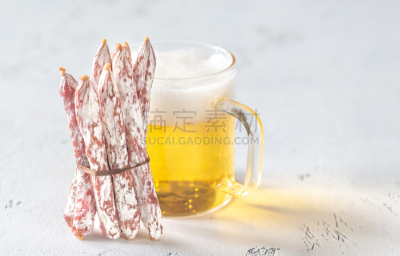 小吃,香肠,啤酒,组物体,白色,粉色,厚木板,木制,蝴蝶结,干的