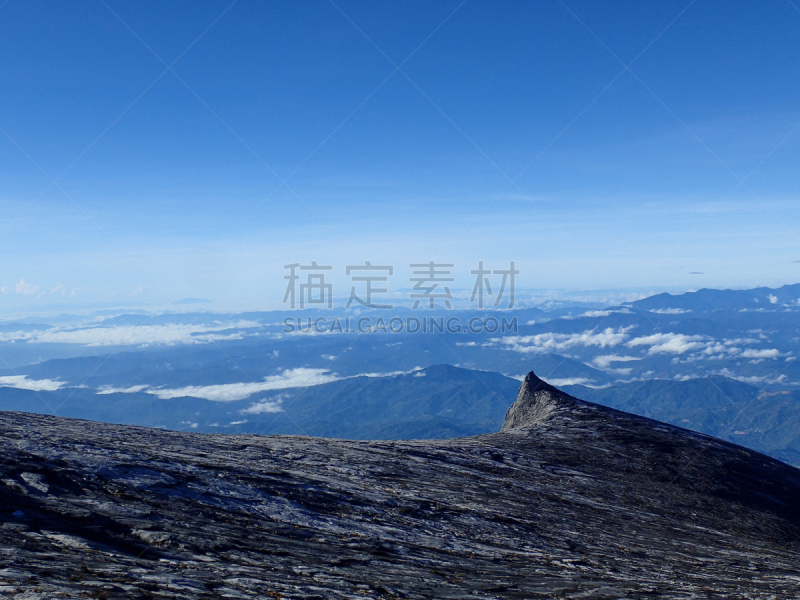 京那峇鲁山,京那巴鲁山国家公园,婆罗洲岛,洛矶山脉,水平画幅,形状,无人,户外,马来西亚,徒步旅行