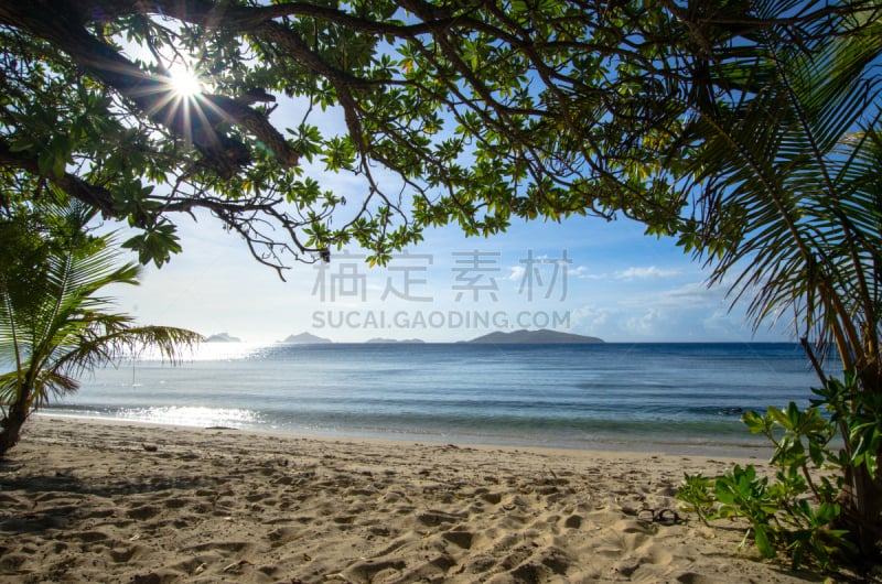 海滩,mamanuca islands,斐济,天空,度假胜地,水平画幅,沙子,无人,南太平洋,夏天