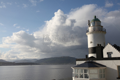 苏格兰,灯塔楼,水平画幅,无人,英国,建筑外部,户外,塔,克莱德河口湾,戏剧性的天空