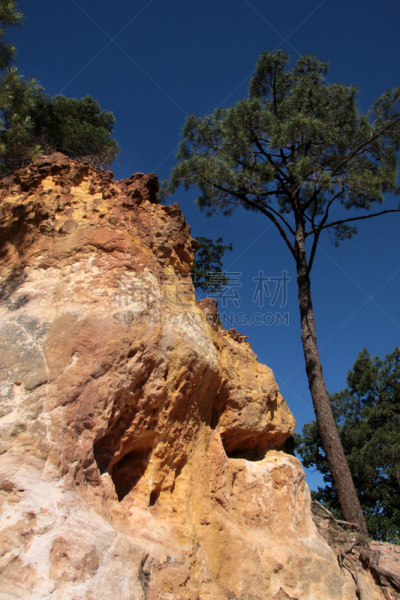 鲁西永,黄色,悬崖,垂直画幅,办公室,阿坡特,泥土,普罗旺斯,硅石,阶调图片