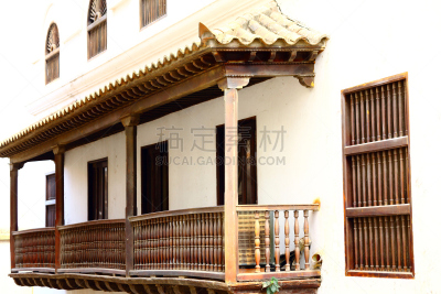 外立面,阳台,卡塔赫纳,古典式,窗户,水平画幅,建筑,木制,无人,金丝雀